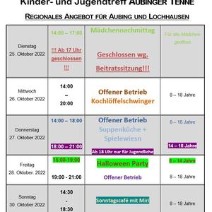 News #109 - Wochenprogramm 25.10.22 - 30.10.22 (KW 43) - Image