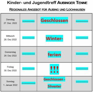 News #118 - Wochenprogramm 27.12.22 - 1.1.23 (KW 52) - Image